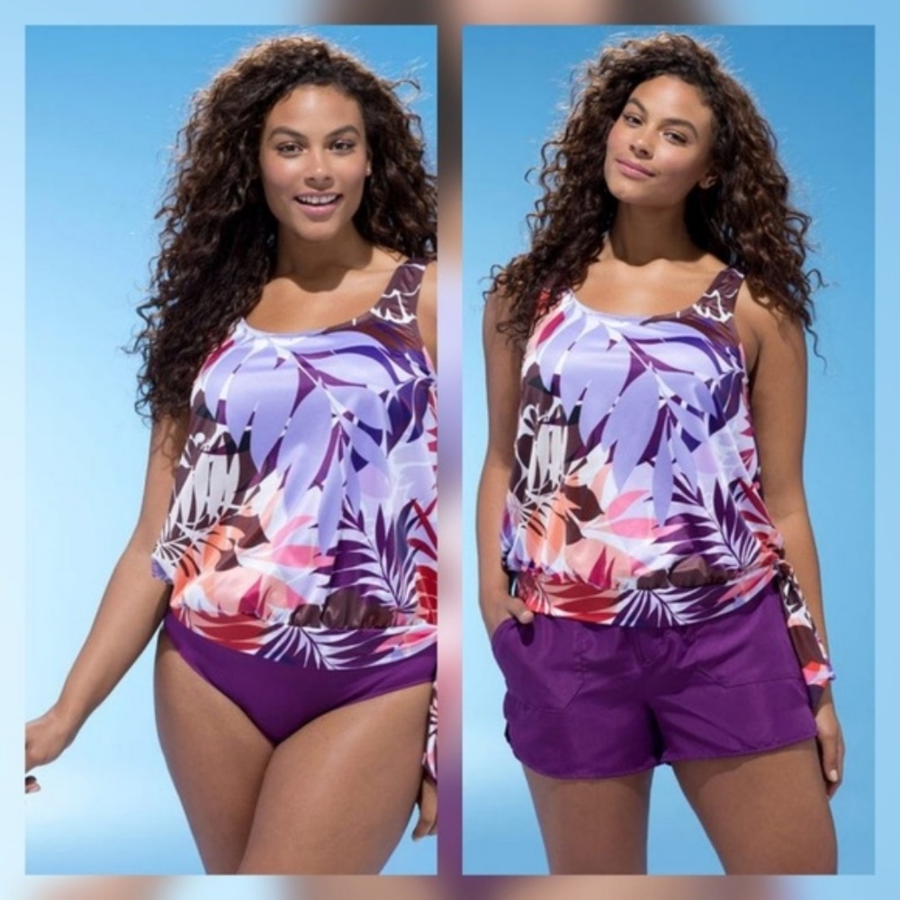 NWOT Swimsuits for All swim top blouson plus 32